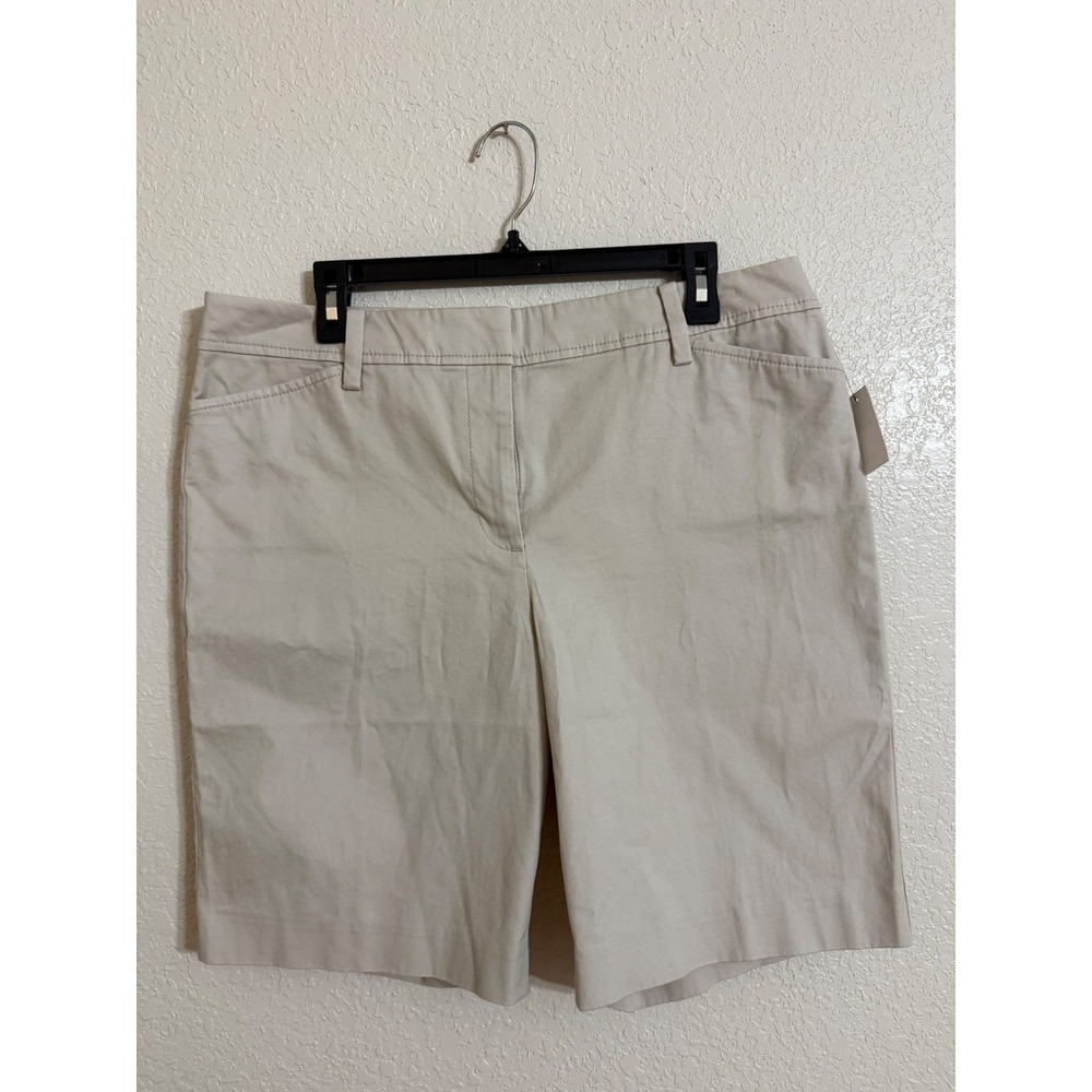 Talbots Perfect Short 9 Inch Khaki Beige Cotton Blend Women's Size 12 NWT